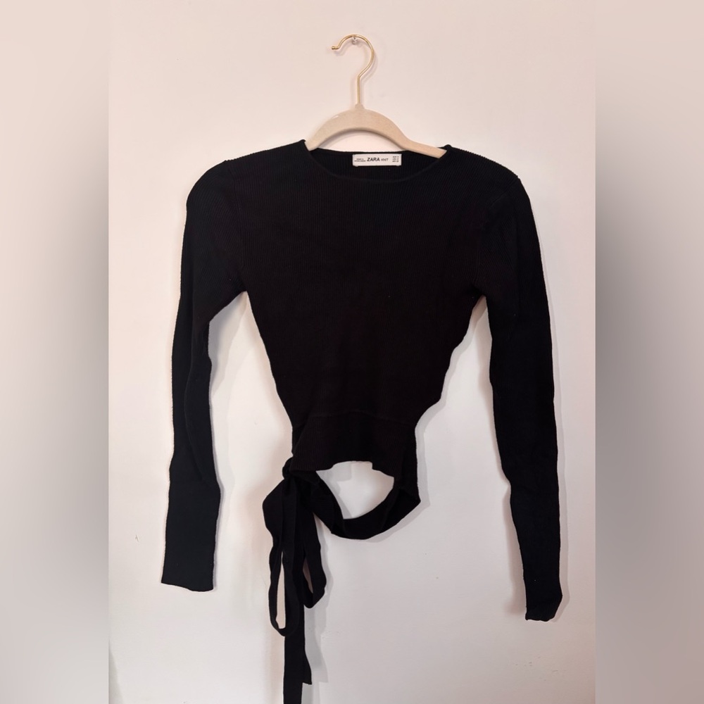Zara Elegant Black Long Sleeve Top